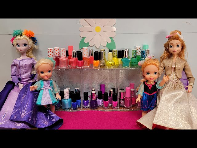 Mother's Day 2024 ! Elsa & Anna toddlers - surprise hair styles - Barbie dolls stylists class=