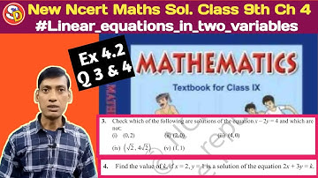 Class 9 Maths, Ex 4.2 Q3 Q4 || Linear Equations in Two Variables| Ncert Sol.| Saraswati Vidya Mandir