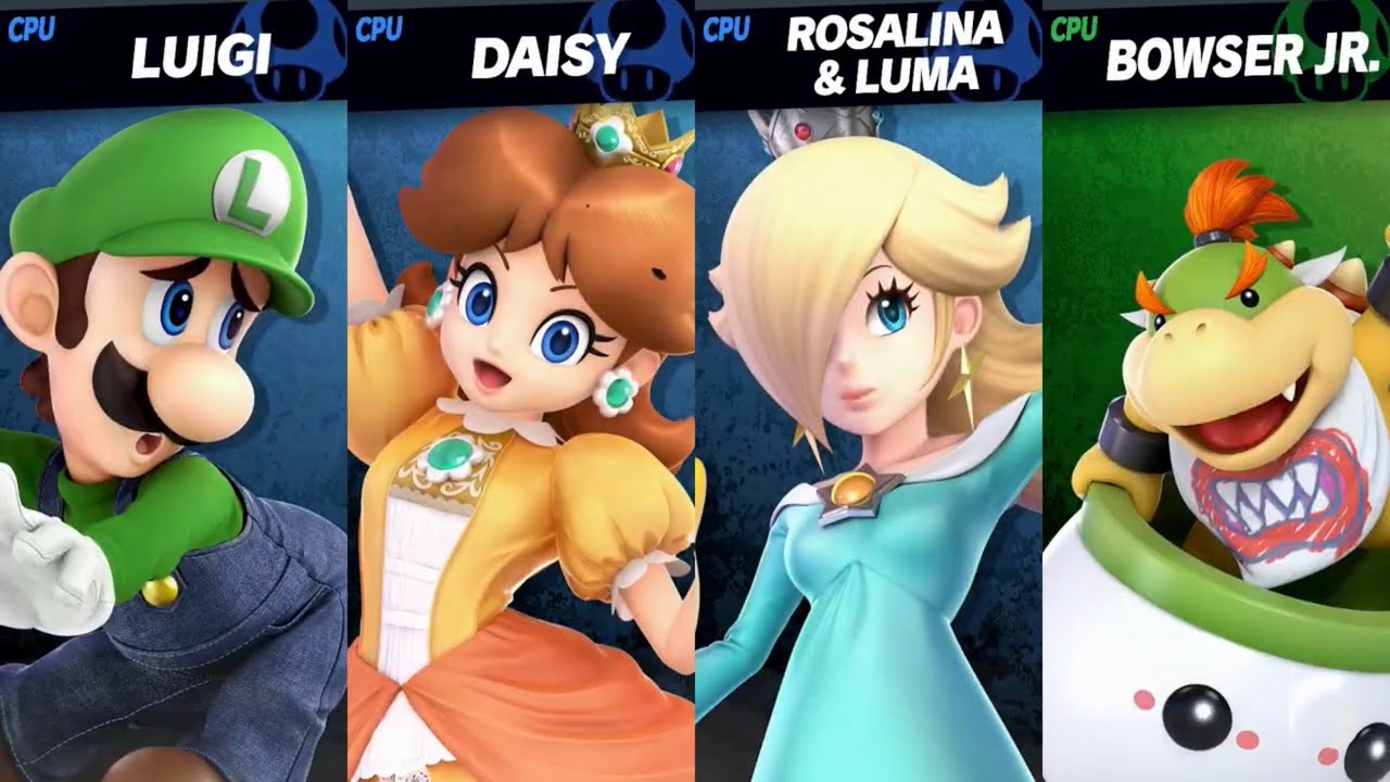Super Smash Bros Ultimate Luigi Daisy And Rosalina Vs Bowser Jr 
