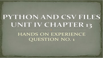 CHAPTER 13 || HANDS ON EXPERIENCE 1|| 12TH COMPUTER SCIENCE|| TNSTATE BOARD SYLLABUS 2019