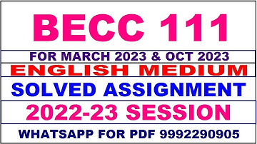becc 111 solved assignment 2022-23 in english | becc 111 solved assignment 2022-23 | becc 111 2023