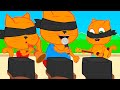 Cats Family in English - Concert With Closed Eyes Cartoon for Kids