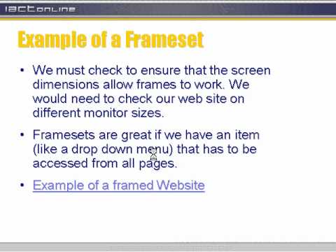 Lesson 1 - What is a frame set