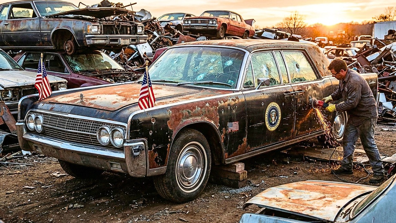 Restoring a Rusted President's Limousine! Found Shot Up in a Scrapyard (Bulletproof Glass)
