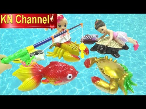 #1 Đồ chơi trẻ em BÉ NA CÂU CÁ KHỔNG LỒ CÙNG VỚI BÚP BÊ BARBIE VUI NHỘN| KN Channel FISHING TOY Mới Nhất