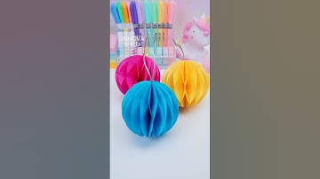 DIY paper craft ideas ✨ Paper honeycomb balls #shorts #art #diy #papercraft #craft #youtubeshorts