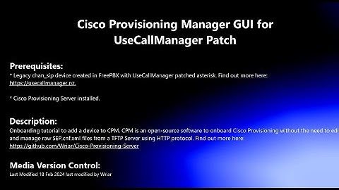 Cisco Provisioning Manager - Create Device (FreePBX UseCallManager)