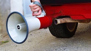 EXPERIMENT MEGAPHONE on CAR EXHAUST