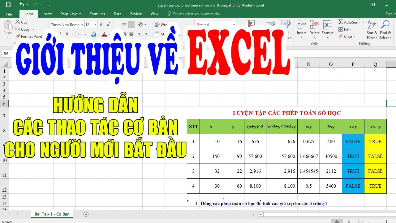 Học excel cơ bản cho người mới bắt đầu | Excel Cơ Bản | Excel Cho Người Mới Bắt Đầu | Các Thao Tác Cơ Bản Trong Excel |Tự Học Excel No.1 2021