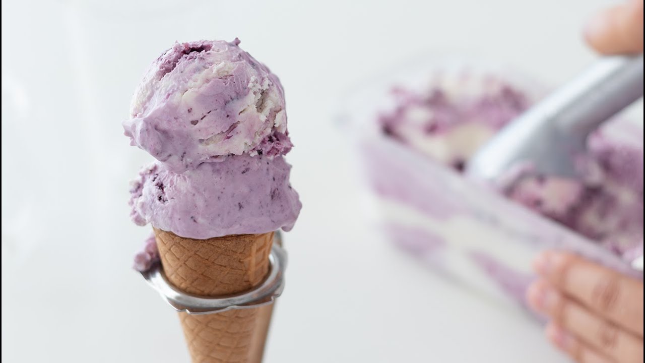 ブルーベリー クリームチーズアイスクリームの作り方 Blueberry Cream Cheese Ice Cream Hidamari Cooking Youtube