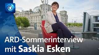 SPD-Vorsitzende Saskia Esken im ARD-Sommerinterview