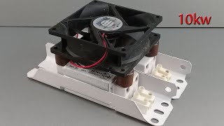 How to make 10kw electricity energy from light bulb transformer tools using 12v fan