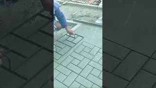 Creating a Brick Pattern on Wet Concrete Using a Manual Stamping Mold