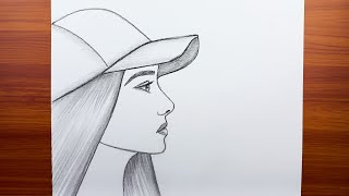 Kolay Şapkalı Kız Çizimi, Adım Adım Şapkalı Bir Kız Nasıl Çizilir, Kolay Karakalem Çizimleri