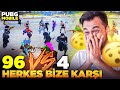 96 VS 4 ! BÜTÜN İZLEYİCİLER BİZE KARŞI SAVAŞTI / PUBG MOBILE