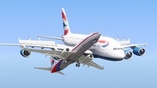 A380 сталкивается с самолетом Boeing 737 в воздухе при аварийной посадке | GTA 5