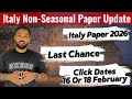 Italy Immigration 2026 Big Update | Non Seasonal Papers Open | 1.35 Lakh Workers Needed