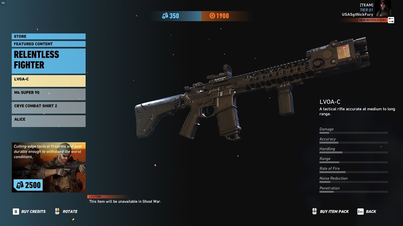 Ghost Recon Wildlands Relentless Fighter Pack In Store 2500 Credits