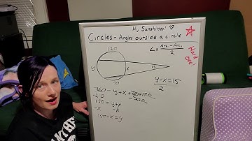 Circles - Angles outside a circle - Finding both intercepted arcs using the whole circle