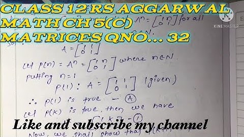 Class 12 R S Aggarwal Maths ch 5c Matrices qno32