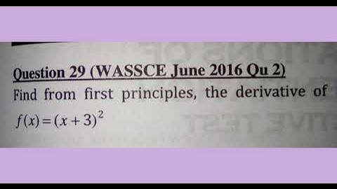 Differentiation: WASSCE June 2016 Question 2