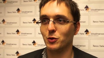 Sipke Ernst na zijn winst op Gawain Jones - Remco Heite schaaktoernooi 2014