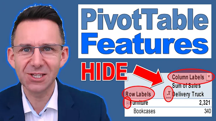 Hide Pivot Table features and drop down to make your PivotTable Look Good