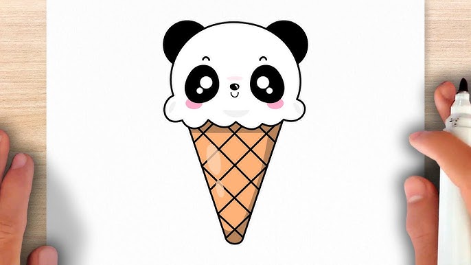 HOW TO DRAW ICE CREAM kawaii, como desenhar um sorvete, como dibujar un  Helado, dessiner une glace 