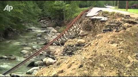 Raw Video: Irene Disturbs Caskets in Vermont