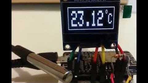 ESP8266 ESP-12E NodeMCU and DS18B20 thermometer on OLED display