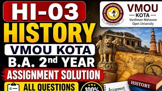 HI-03 History Vmou Kota B.A. 2nd Year assignment solution all question