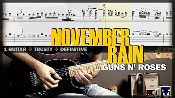 November Rain | Guitar Cover Tab | Guitar Solo Lesson | Backing Track with Vocals 🎸 GUNS N' ROSES