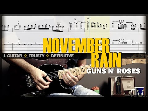 November Rain | Guitar Cover Tab | Guitar Solo Lesson | Backing Track With Vocals Guns N' Roses