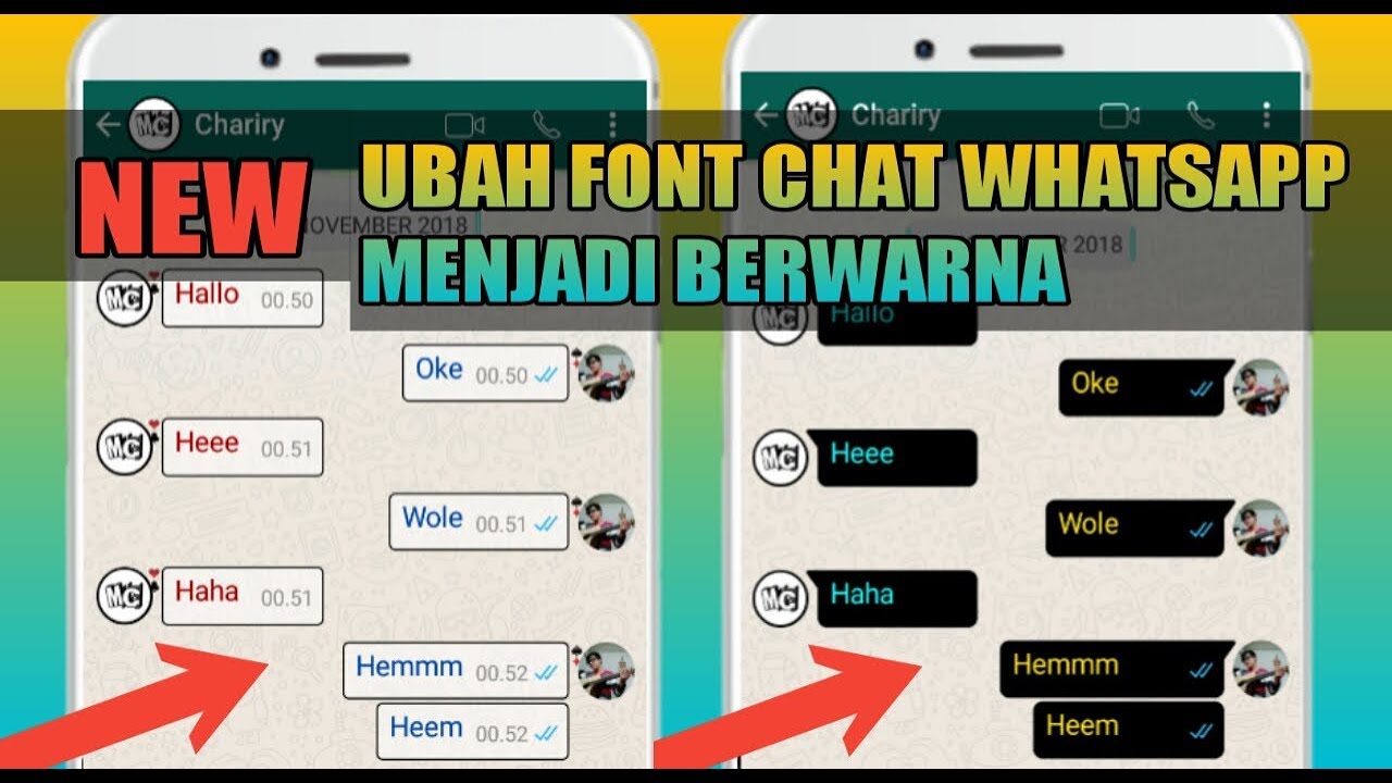 Cara Merubah  Warna  Font  Chat Whatsapp  TANPA APLIKASI 