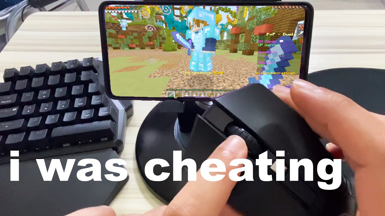 I Challenged MOBILE Minecraft Players While CHEATING With KEYBOARD AND MOUSE..