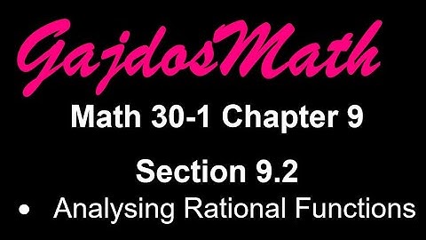Graphing Rational Functions with Points of Discontinuity (30-1 9.2)