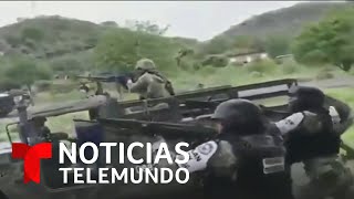 Video de un enfrentamiento entre militares y criminales en Michoacán | Noticias Telemundo