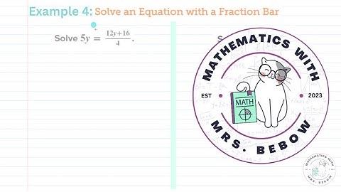 Solving Equations with the Variable on Each Side, Part 2