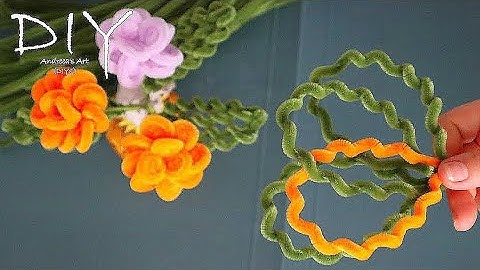 🏵️Cum sa faci flori din sârmă plușată DIY ușor de făcut Pipe Cleaners Chenille flowers
