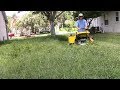 Lawn care vlog #48 Extra thick yard clean up - Tall grass mowing