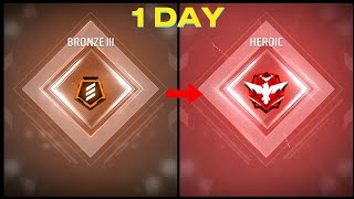 BRONZE TO HEROIC 1DAY😁 CS RANK LEVEL = 1 ID 😮‍💨 FREE FIRE L