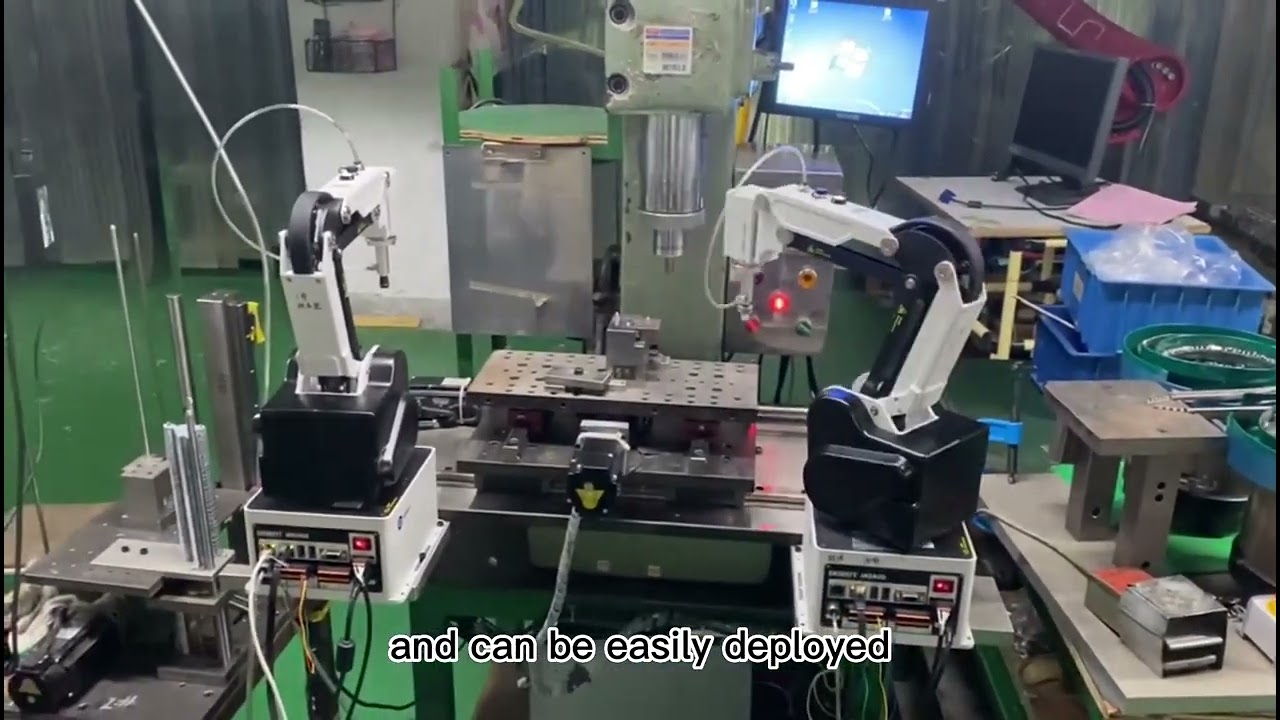 Dobot MG400 Collaborative Desktop Robot • Stamping machine loading and unloading