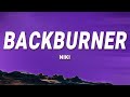 Niki  backburner lyrics