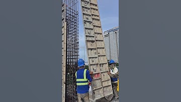 High column installations 😱 #shorts #construction #building #civilengineering