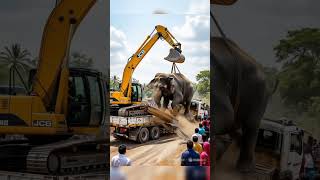 Elephant Falls Off Truck! | AI  #Shorts