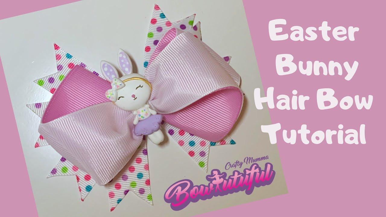 Easter bunny Hair bow Tutorial! How to make hair bows. DIY hair bows 🎀