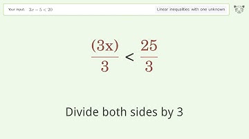 Solving Linear Inequalities: 3x-5 is Smaller Than 20
