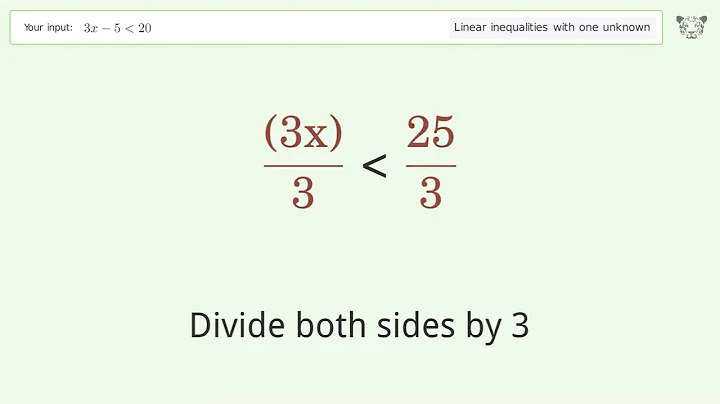 Solving Linear Inequalities: 3x-5 is Smaller Than 20