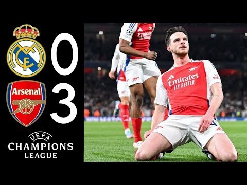 Declan Rice Goal | Real Madrid vs Arsenal | 0-3 | Highlights & Goals | Champions League 2025