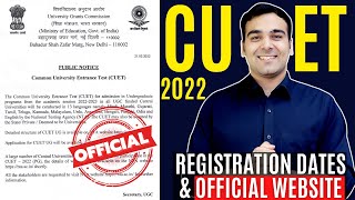 CUET 2022🔥 New Website & Registration Dates